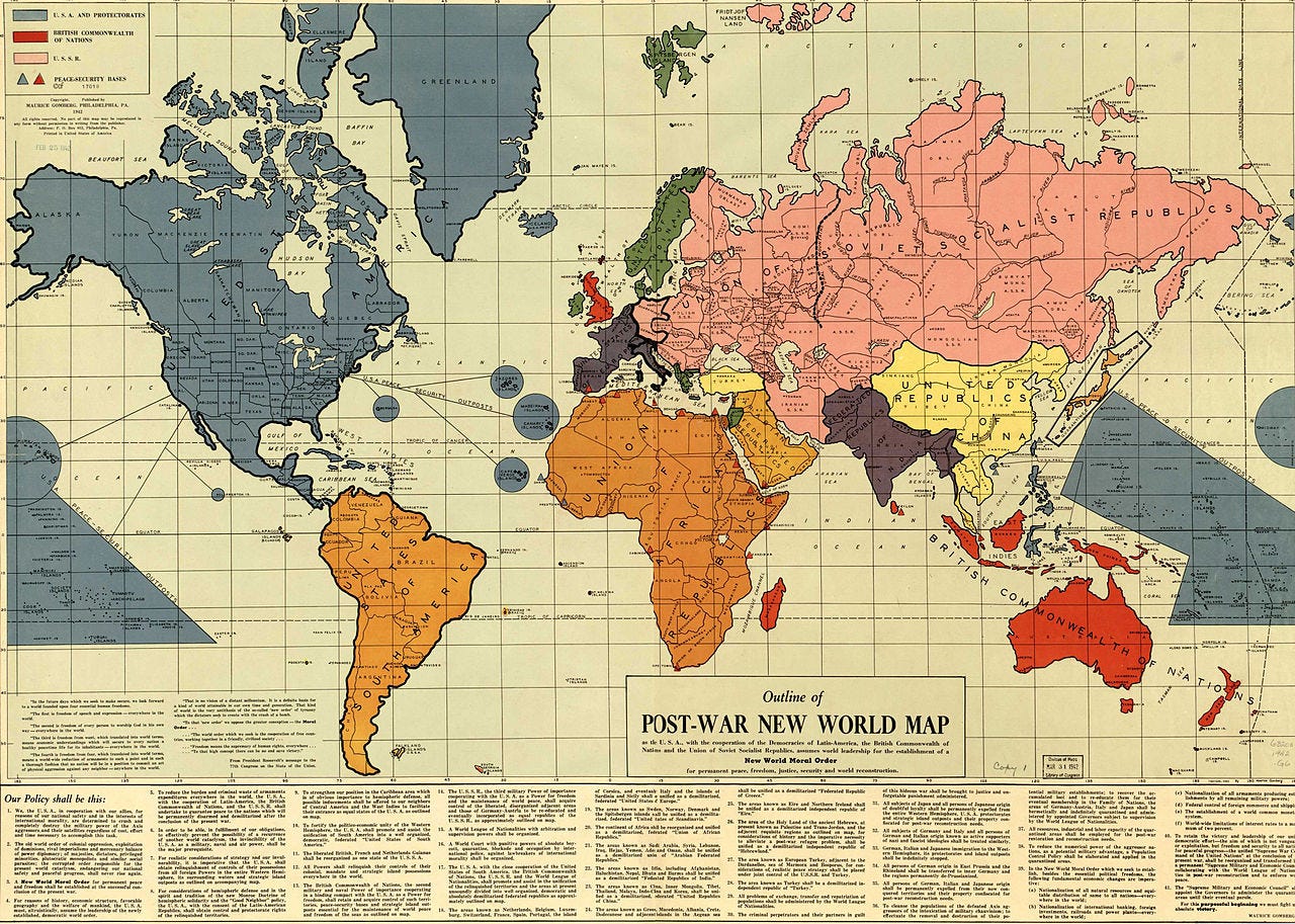 1942 Outline of the Post-War New World Map by Peter Pappas History 101 Medium