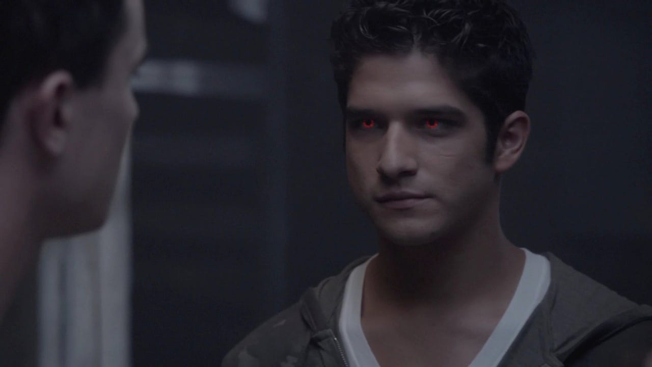 Scott showing his alpha red eyes. 