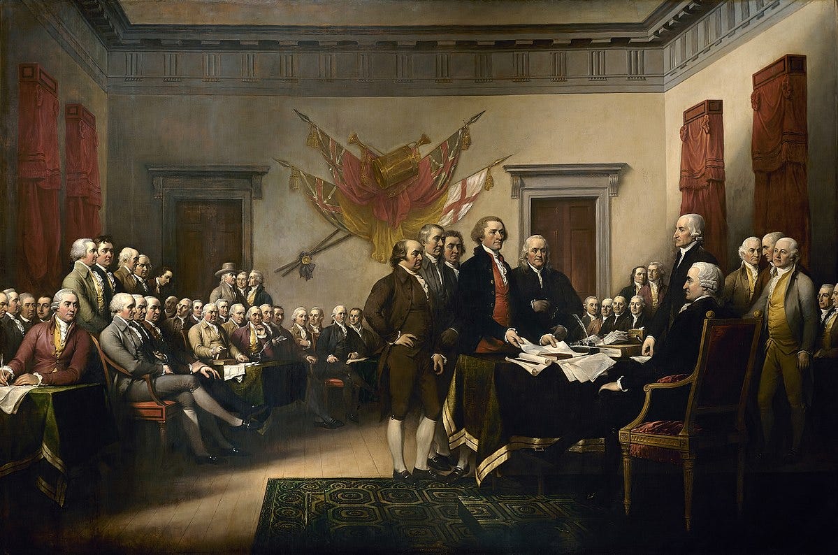 La Declaración de Independencia de Estados Unidos. El 4 de julio de 1776, Estados Unidos realizó una bifurcación de la comunidad de Gran Bretaña.