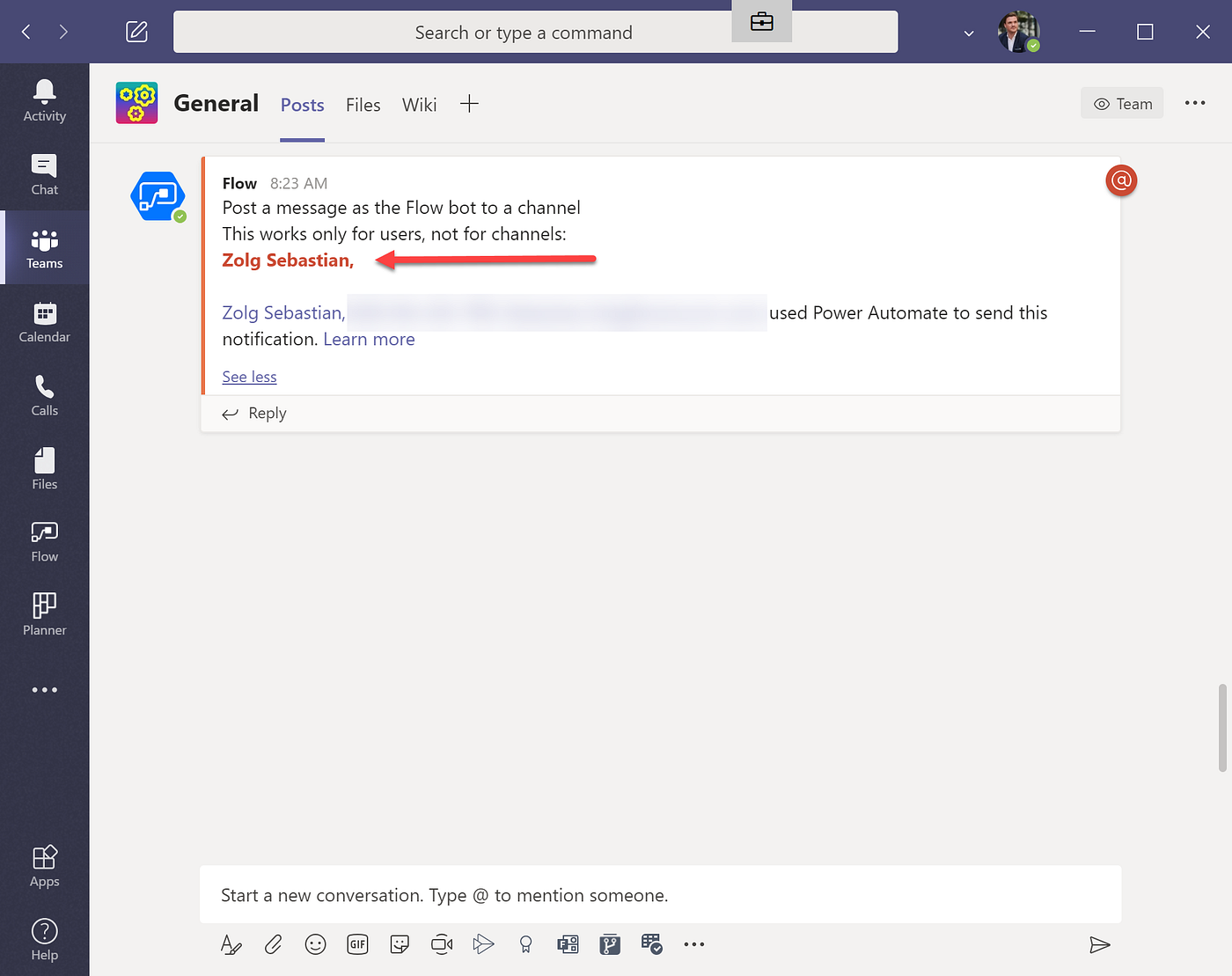 A Million Ways of Mention in Microsoft Teams using a Power Automate