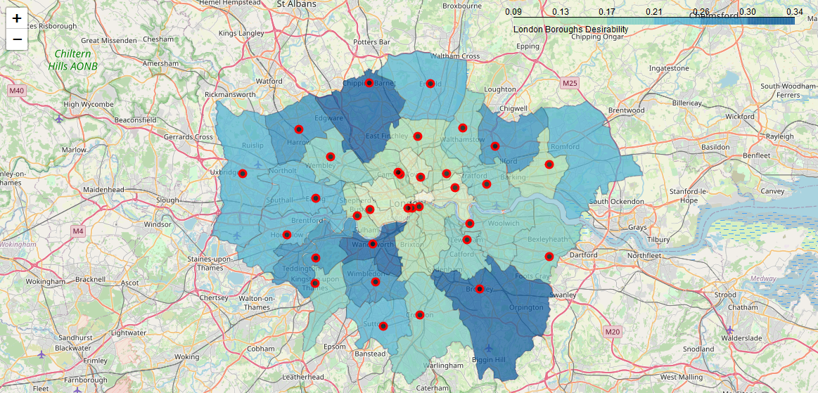 Evaluation of the Boroughs in London, UK in order to identify the ‘Best
