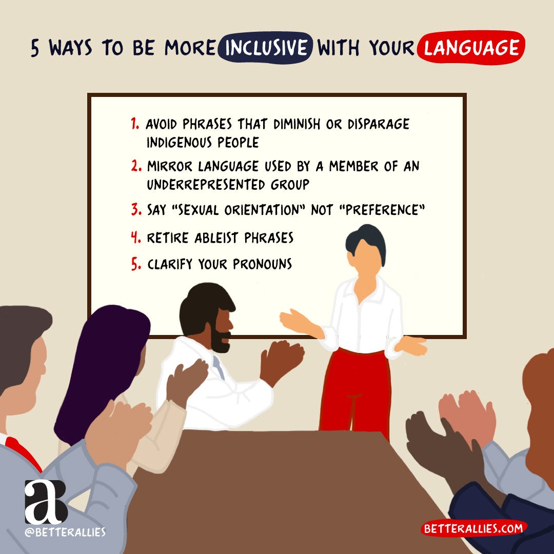 Illustration of a person presenting a slide with the 5 tips in this article. People in meeting are clapping their hands.