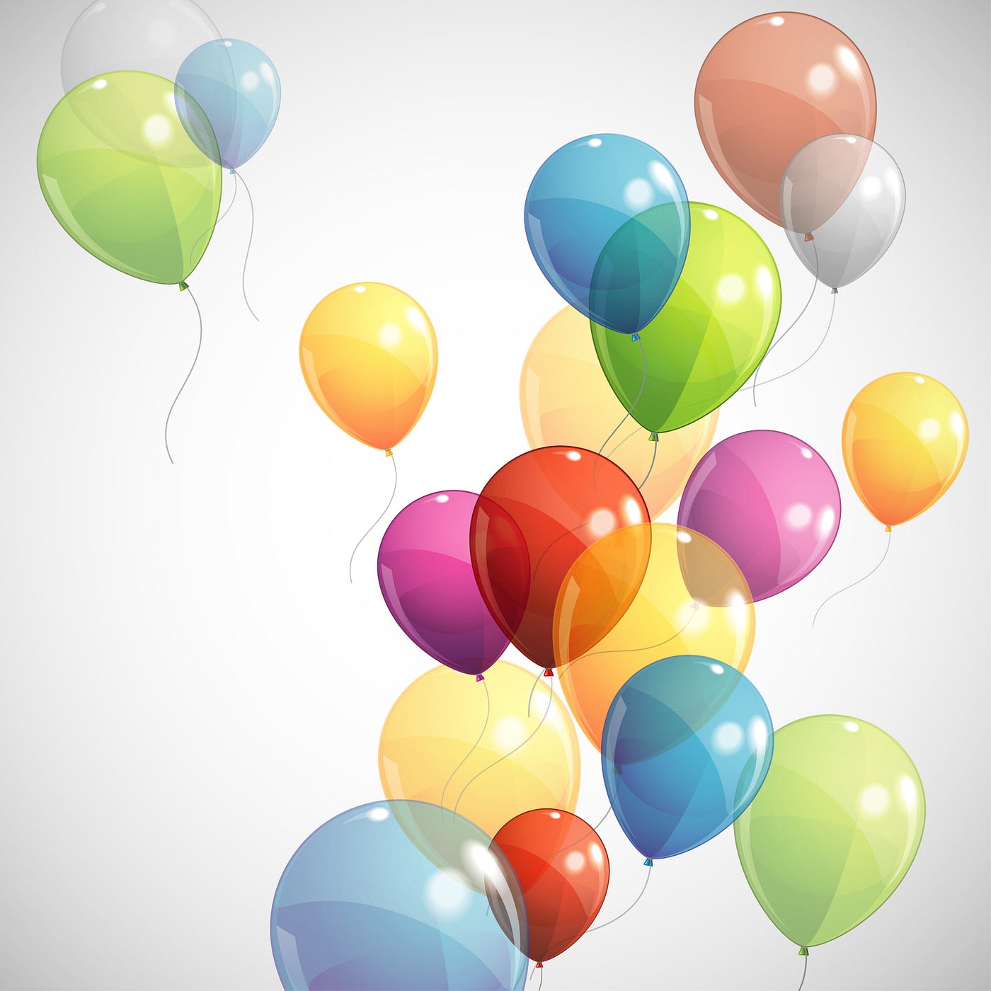 pastel transparent balloons in green yellow blue red and pink floating with strings garrulous glaswegian medium