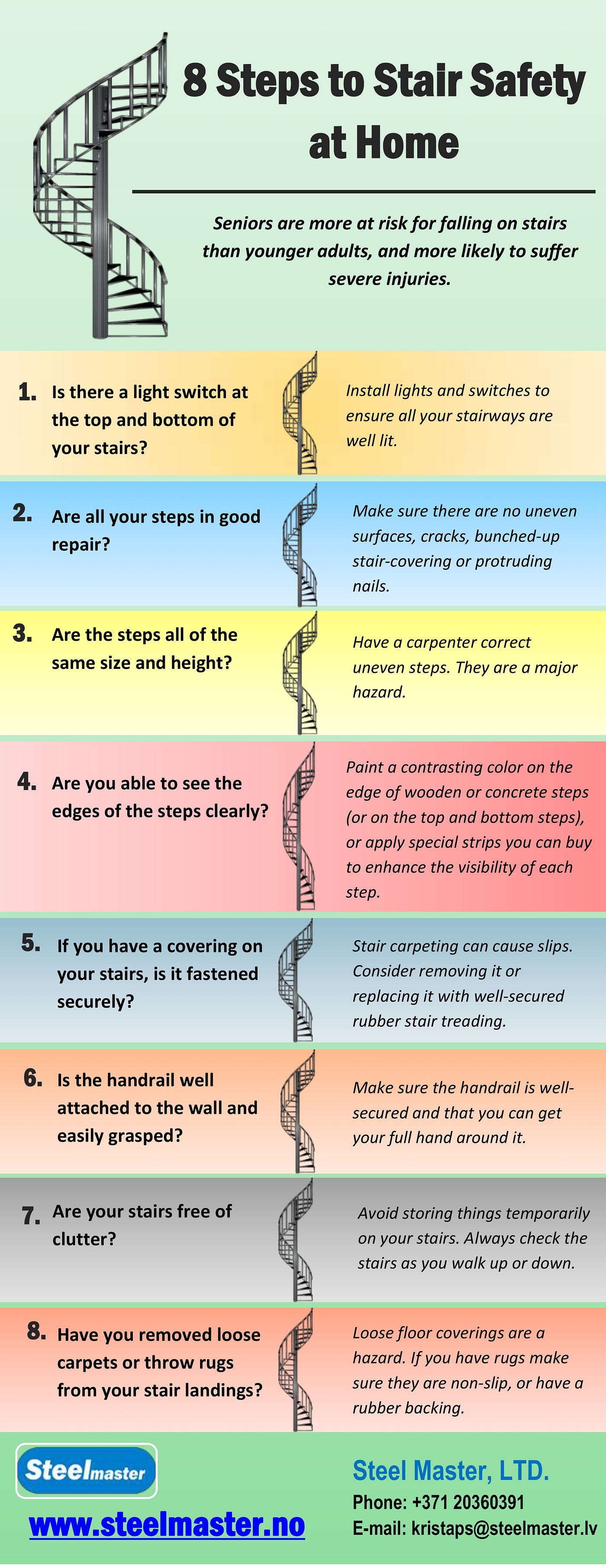 8 Steps to Stair Safety at Home. See more athttps//www.steelmaster.no/ by Steel Master Medium