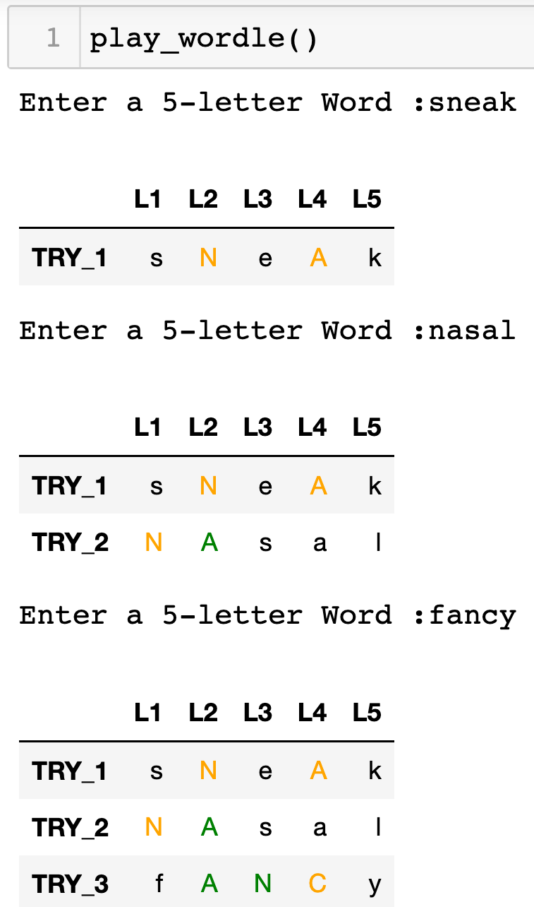 WORDLE in Python. Simple Jupyter Notebook Code to Play… | by Dilyan  Kovachev | Level Up Coding