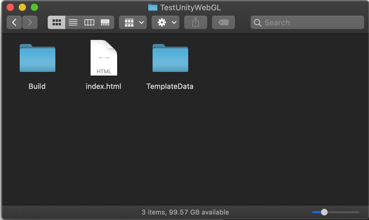 Example folder structure after building the game