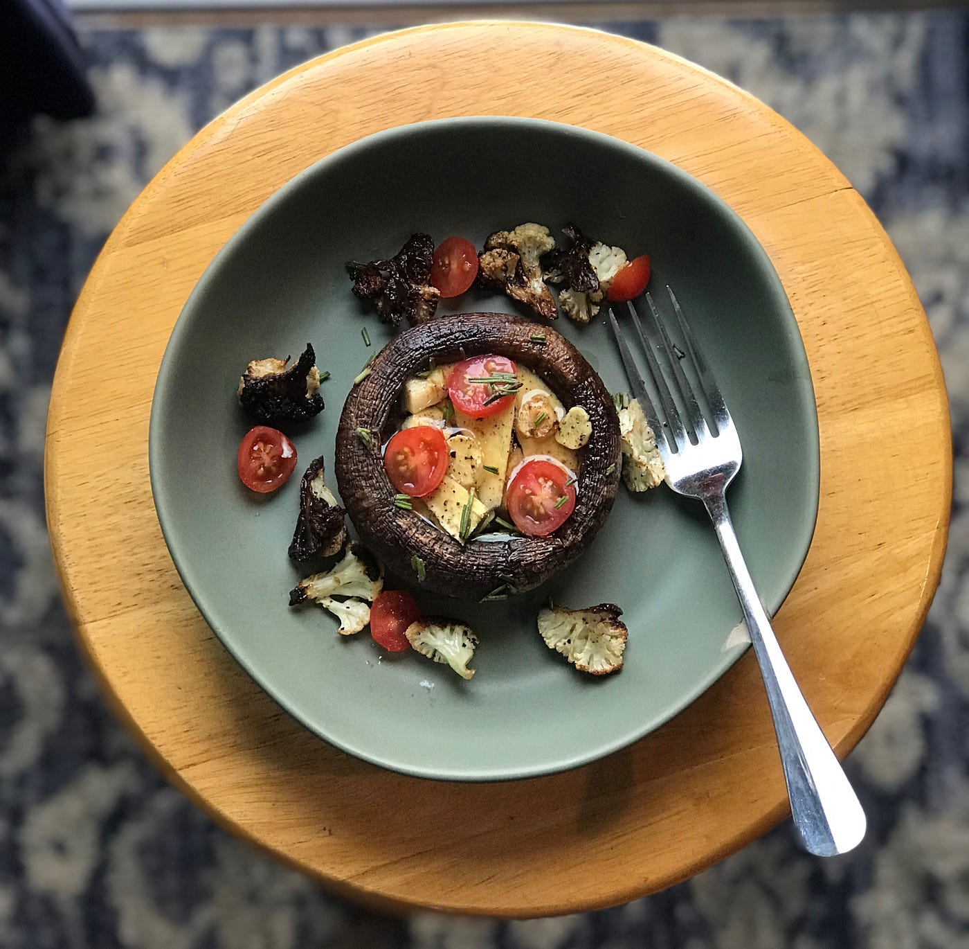 Meaty (yet meatless) comfort food Portobello mushroom, cauliflower