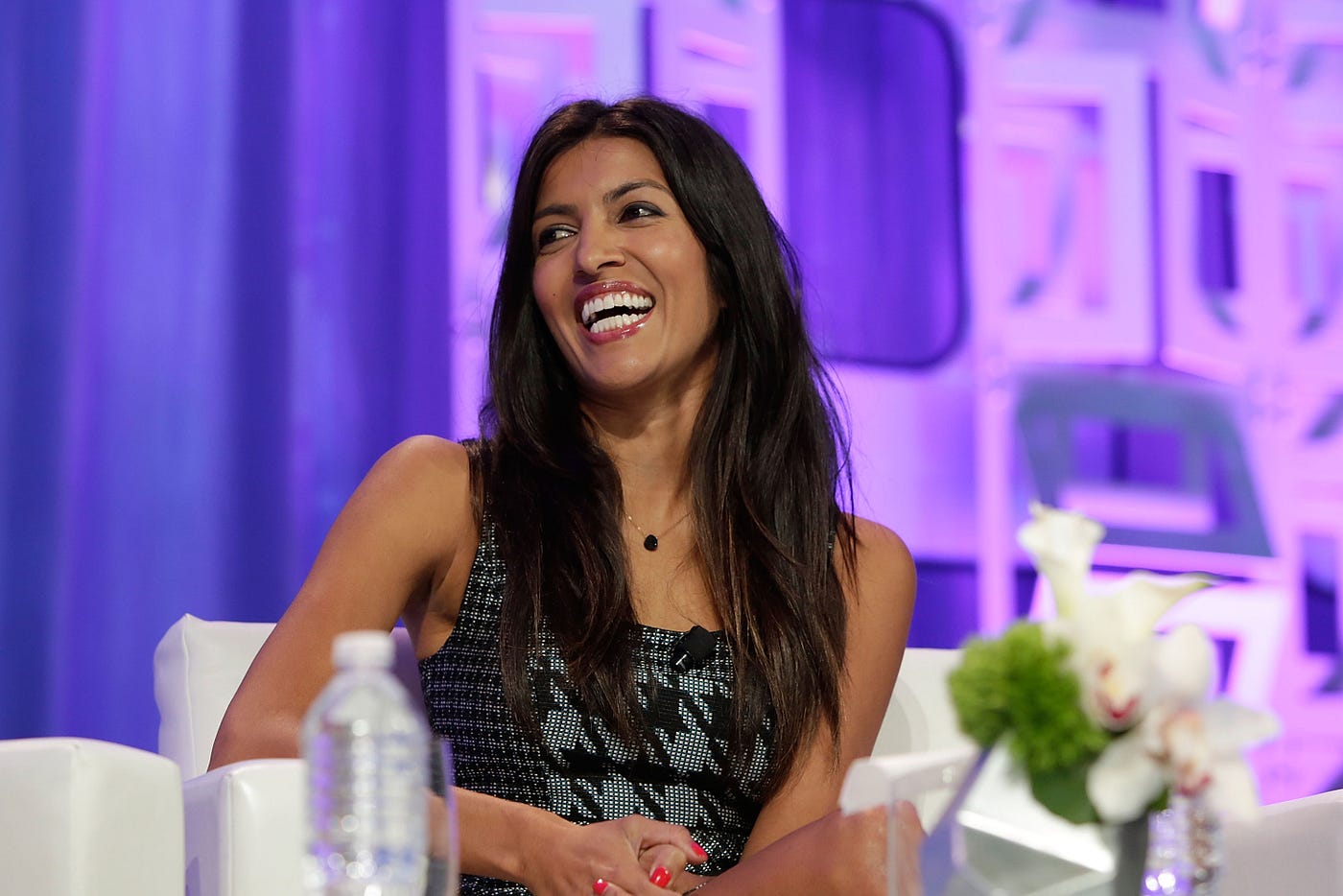 Leila Jannah smiles during conversation during the Opening Keynote Session at the Watermark Conference For Women 2016.