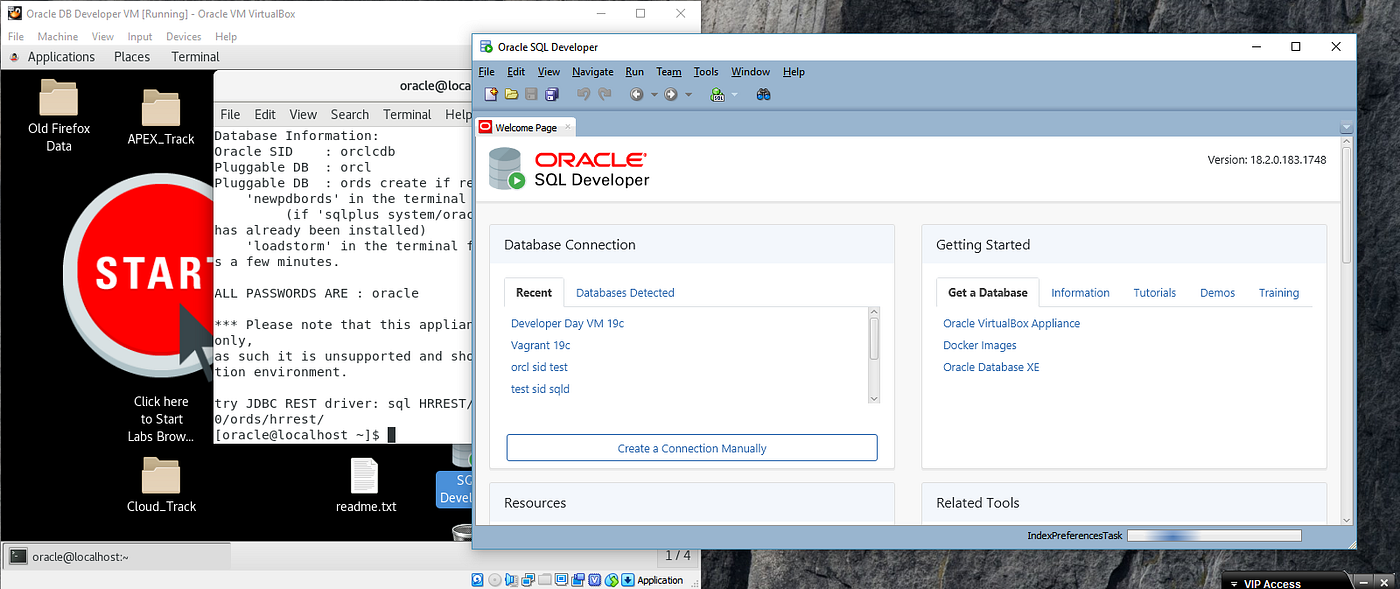 Sandpit shenanigans with the Oracle Database Virtual Box Appliance | by  Paul Guerin | Medium