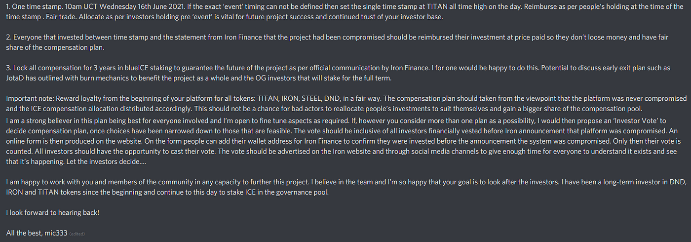 Iron Finance Compensation 08 21 Update By Iron Finance Aug 21 Medium