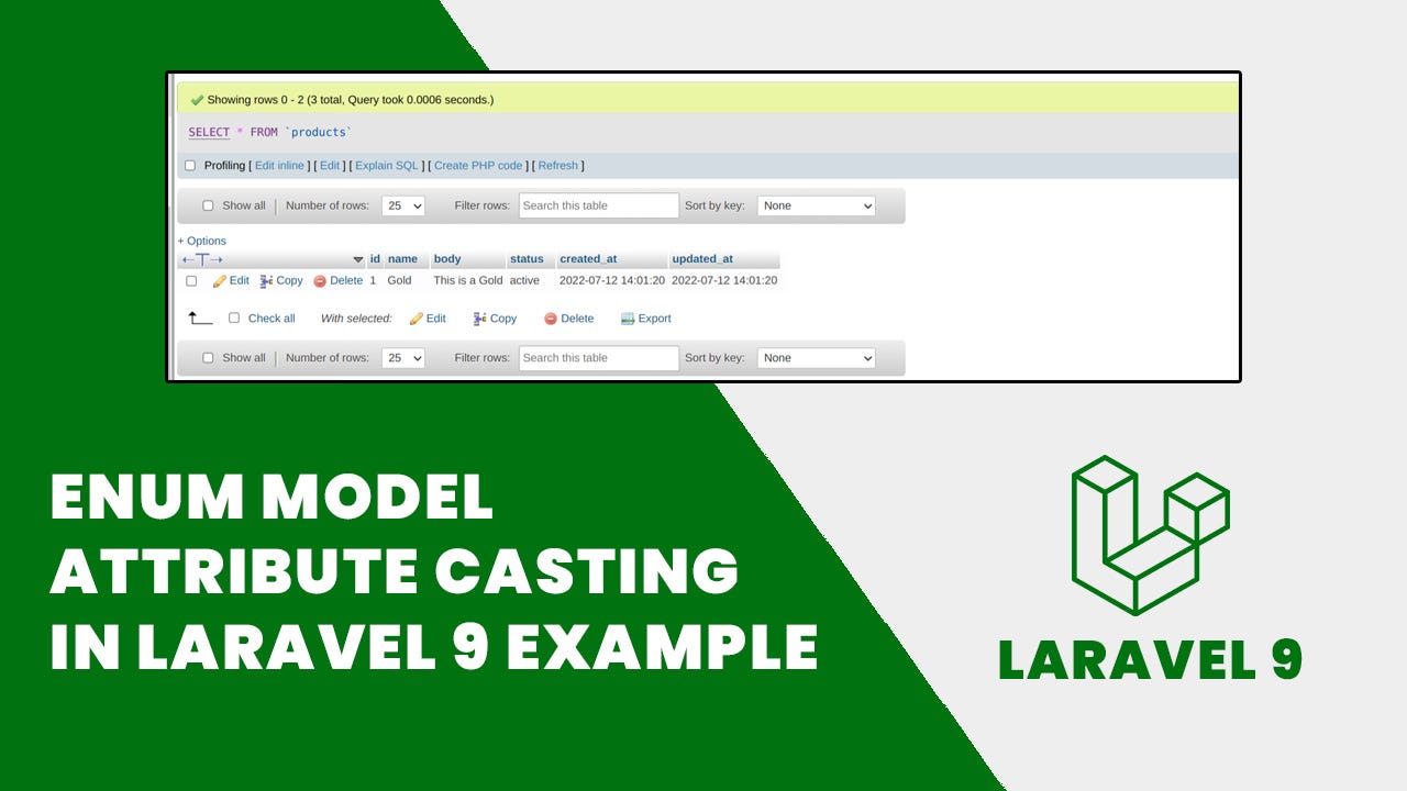 Enum Model Attribute Casting in Laravel 9 Example | by LaravelTuts | Medium
