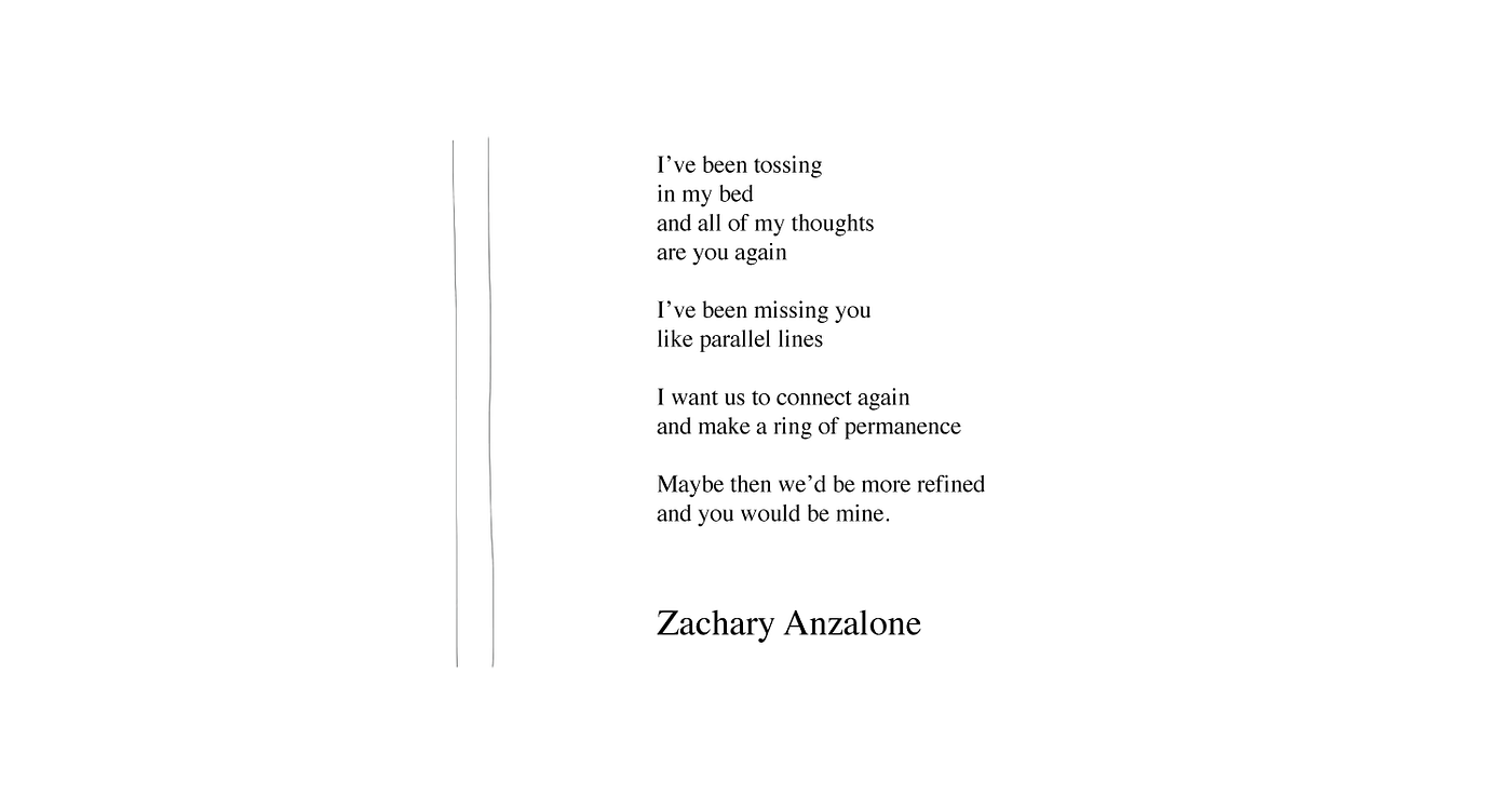 Parallel Lines. 'Parallel Lines' A short poem and… | by Zachary Anzalone |  Medium
