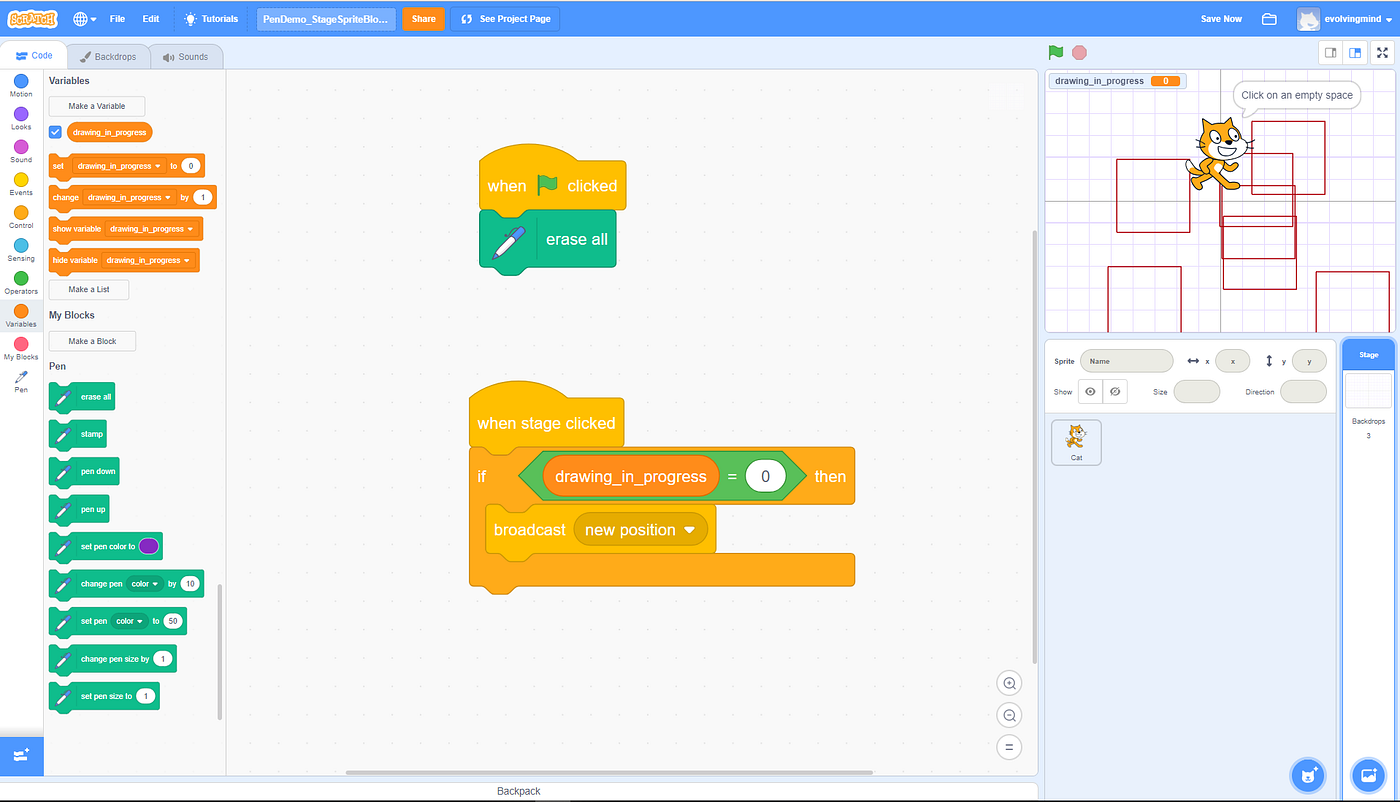 Learning MIT Scratch : Stage Variables | by Satish Goda | Medium