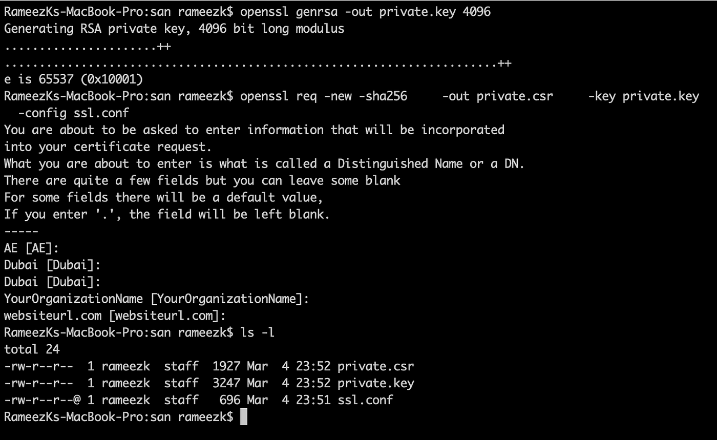 How-to] Simple way of generating Wildcard/SAN SSL CSRs for Product Managers  | by Rameez Kakodker | Medium