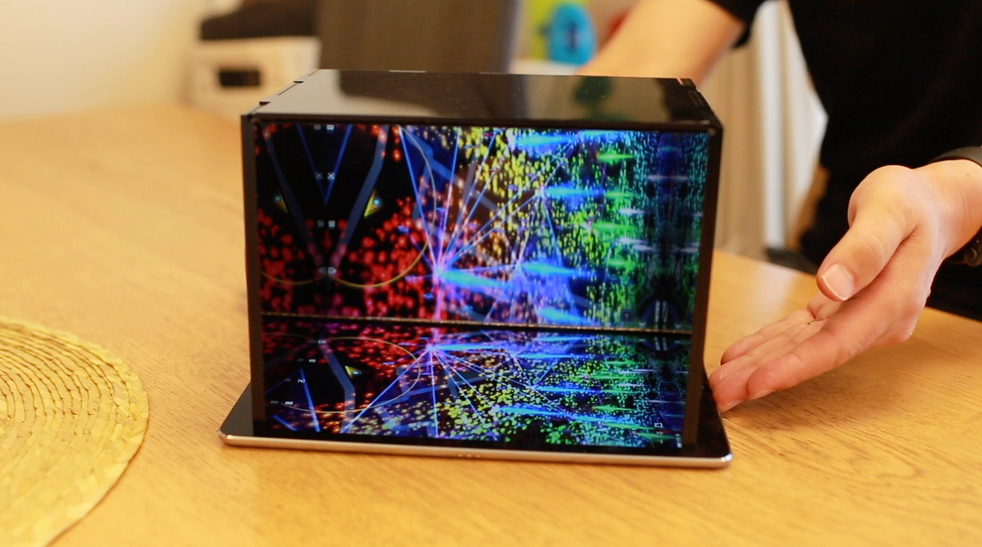 DIY hack to achieve eye contact while video conferencing by Masa