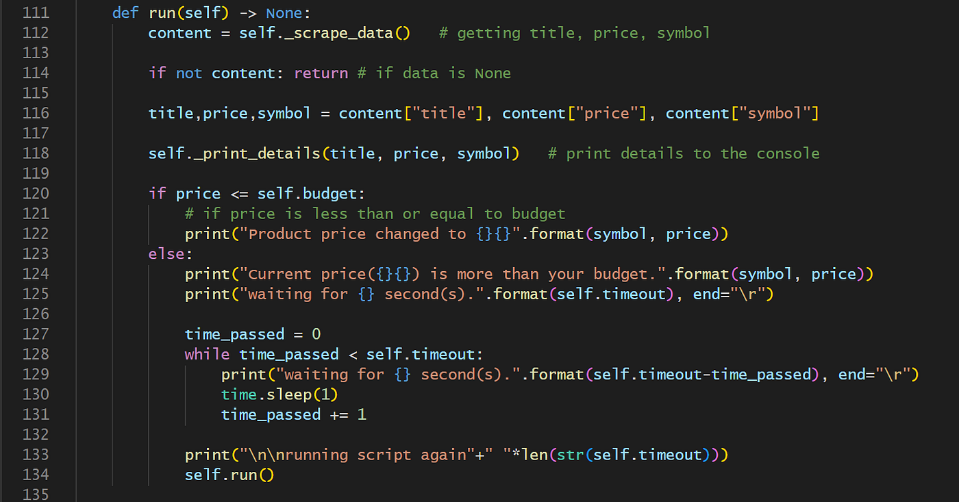 Python script for being notified when the product price is in the ...