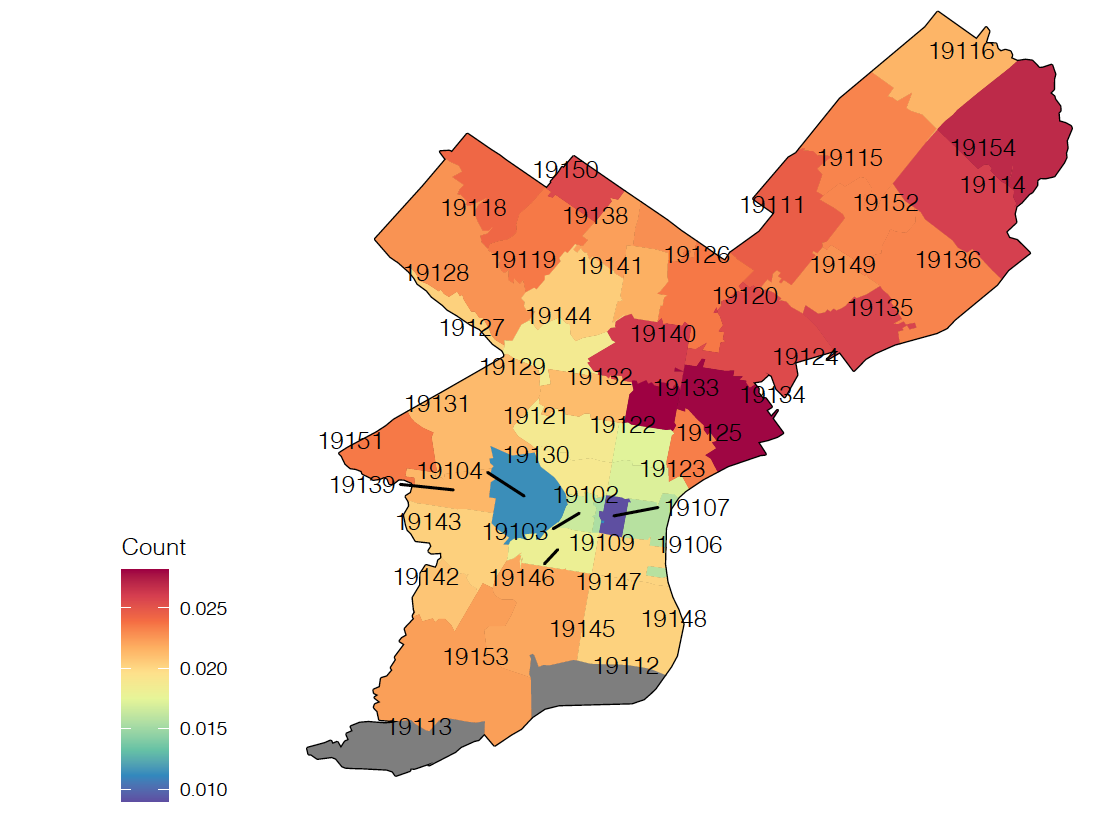 Philadelphia Area Code Map A Look At Philadelphia. How Poverty, Education, And Work-Force… | By Justin  Cocco | Towards Data Science