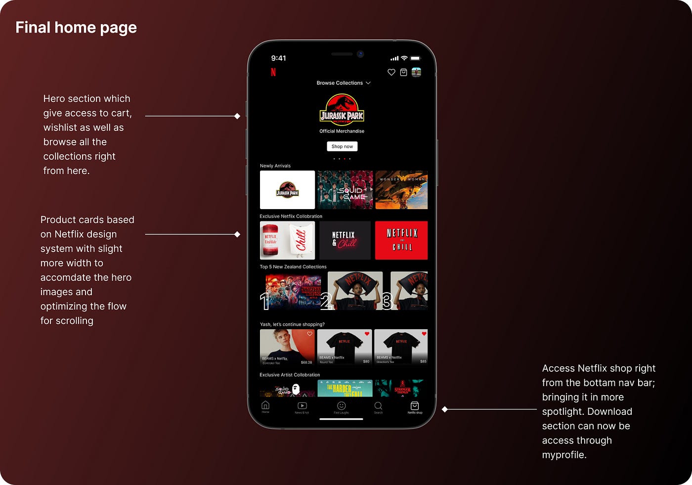Expanding Netflix vertical: Integration of Netflix shop into App. | by Yash  Patel | Muzli - Design Inspiration