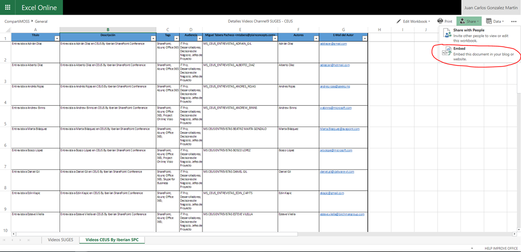 How To Embed An Excel File In A Modern Spo Page By Juan Carlos Gonzalez Regarding 365 How To Embed An Excel File In A Modern Spo Page By Juan Carlos Gonzalez Regarding 365