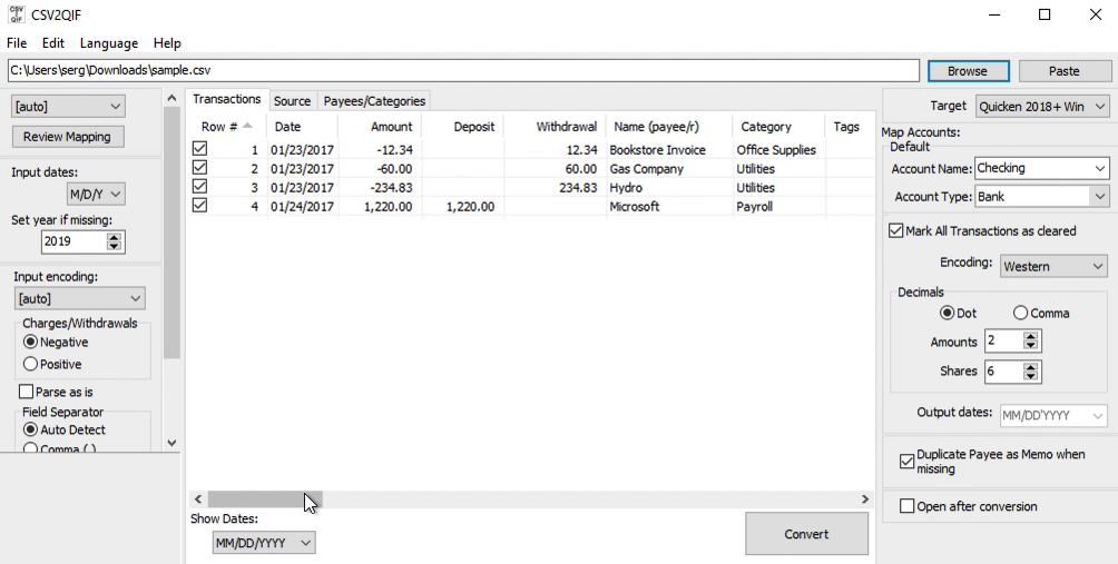 how to import qif file into quicken 2015