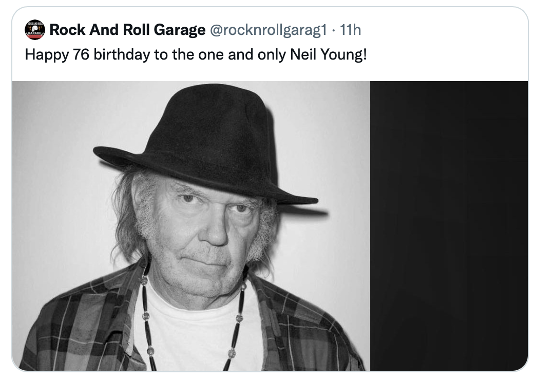 Neil Young’s 76th birthday. A southern man still don’t need him around. But southern genteelism allows for happy birthday wishes.