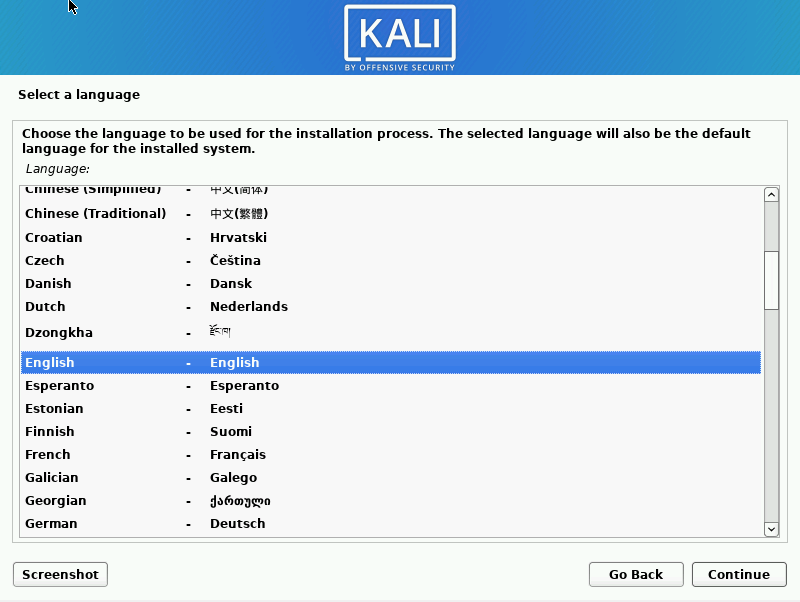 Language Menu