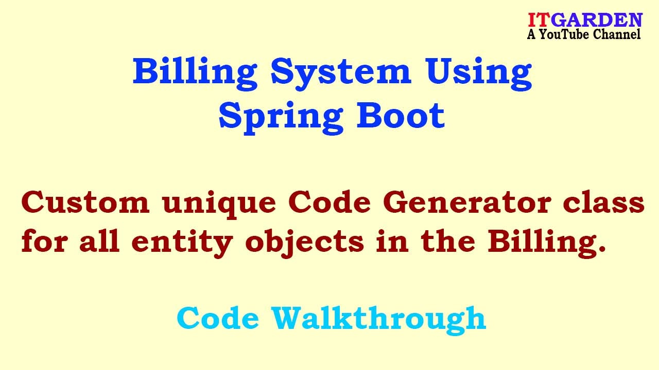 Billing System using Spring Boot, Custom ID Generator for Employee,  Customer, and Vendor - Suresh - Medium