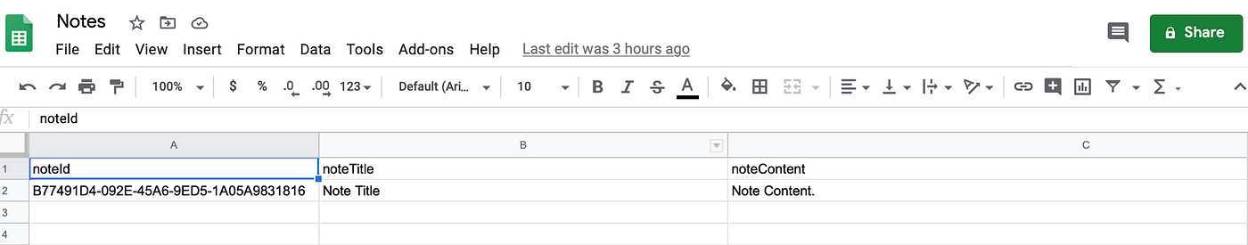 Notes iOS App (SheetDB). Utilising Google spreadsheets as a… | by Cyd ...