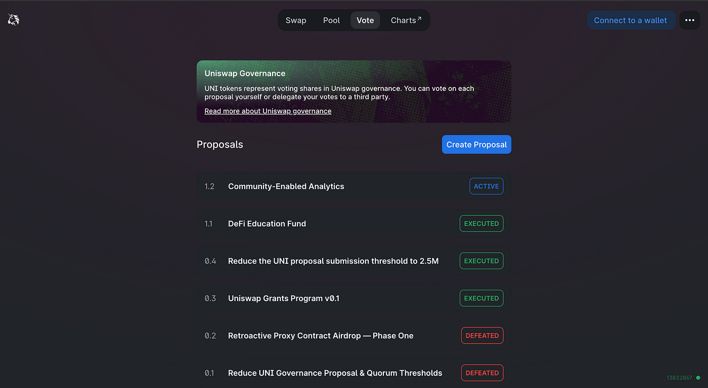 Governance on Uniswap