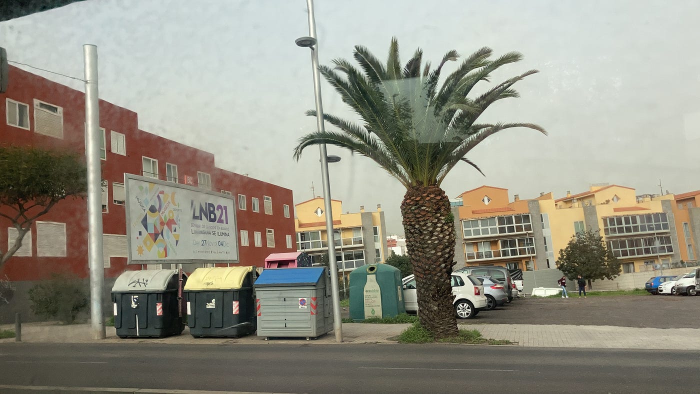 Bins in La Laguna, indicating a desire by humans to change.
