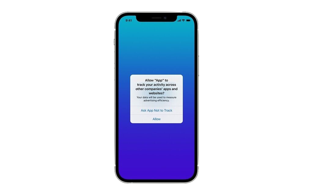 The prompt asking iPhone users if they would like to be tracked.