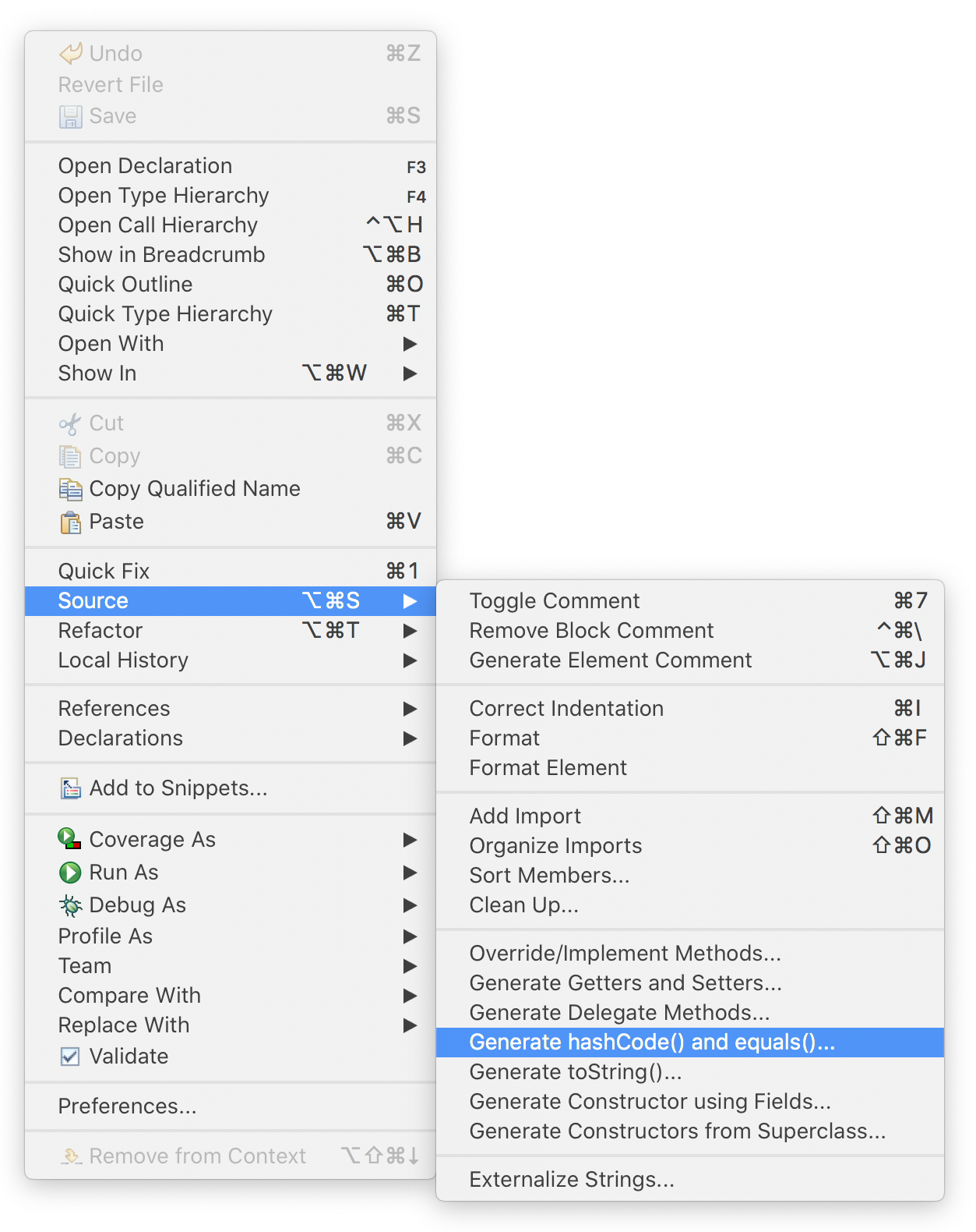 Eclipse: Generating hashCode() and equals() | by FLOSS GA | Medium