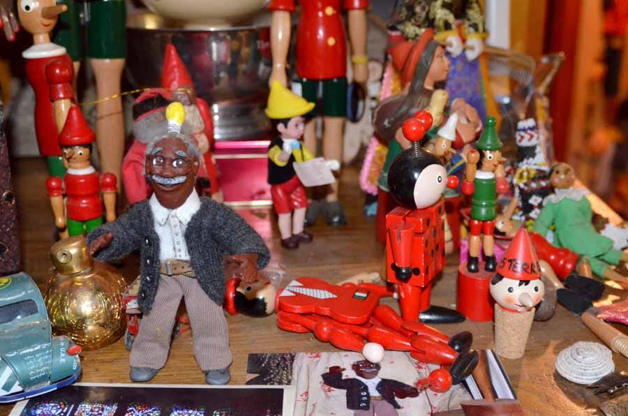 Ashley Bryan’s home full of eye candy includes a self portrait made of clay.