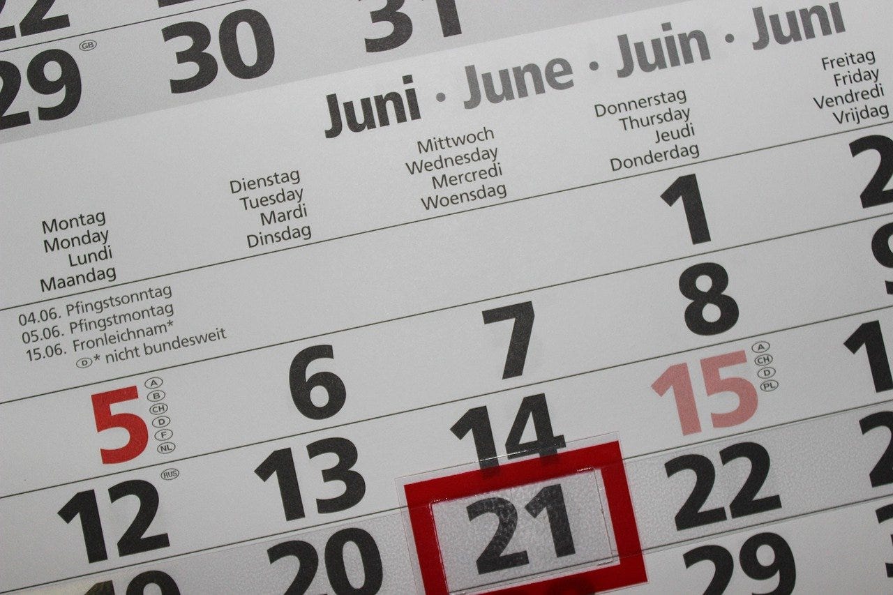 IMAGE: A close up of a calendar