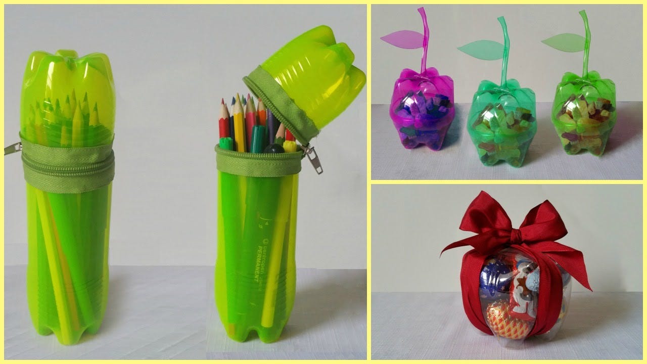 10 Handicraft Ideas Using Plastic Bottle | by Sarah Lavinski | Medium