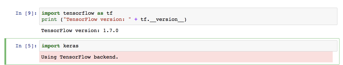 jupyter notebook online how to import keras or tensorflow