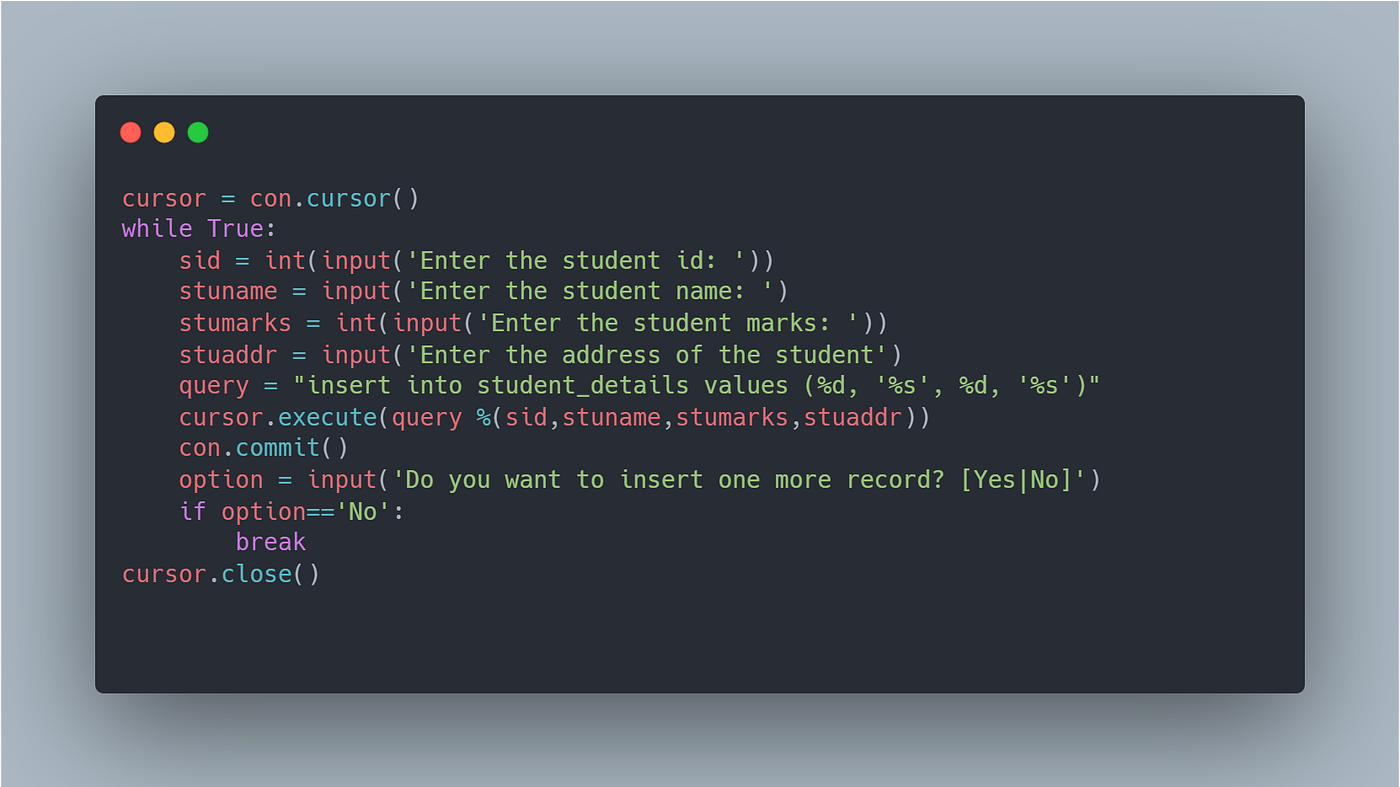 Connect Oracle/MySQL to python. The database is a collection of… | by  Ankush kunwar | Medium