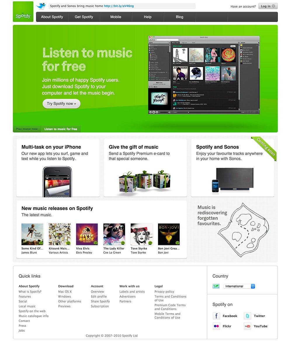 How Spotify S Website Ux Has Changed 2006 To 2016 By Sean Hervo How Spotify S Website Ux Has Changed 2006 To 2016 By Sean Hervo