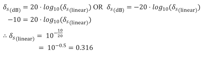 Decibel to linear or linear to decibel conversion while filters 