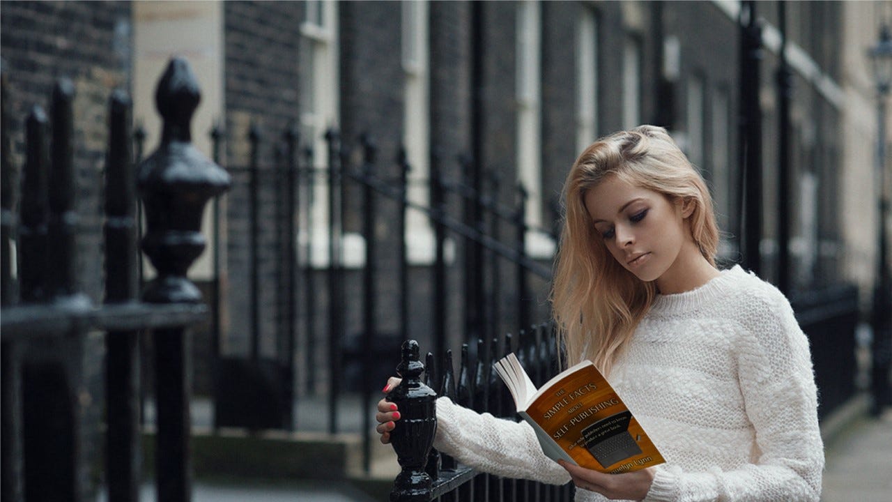 Woman reading Simple Facts About Self-Publishing by Jacquelyn Lynn