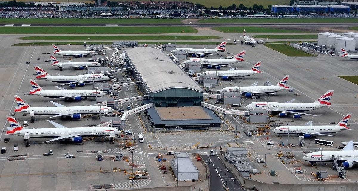 An overhead shot of London Heathrow’s Terminal 5