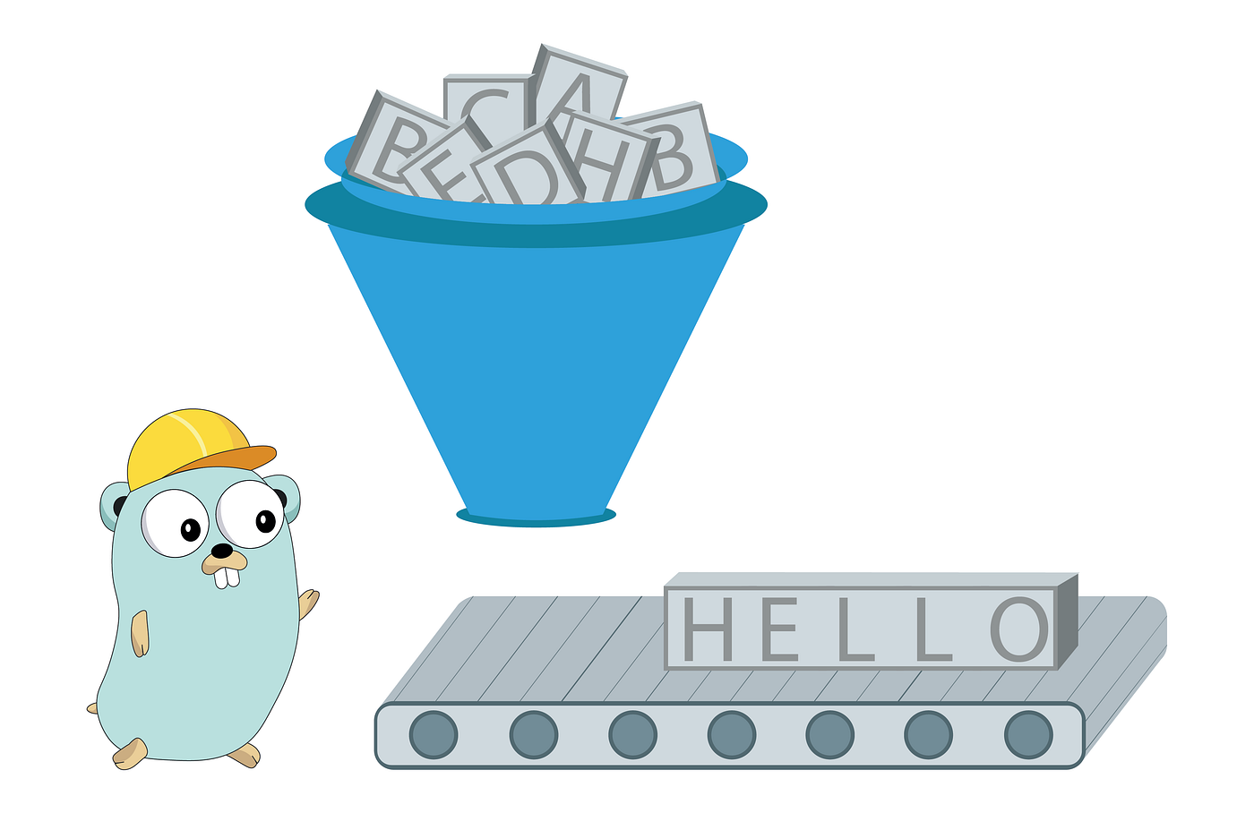Illustration created for “A Journey With Go”, made from the original Go Gopher, created by Renee French.