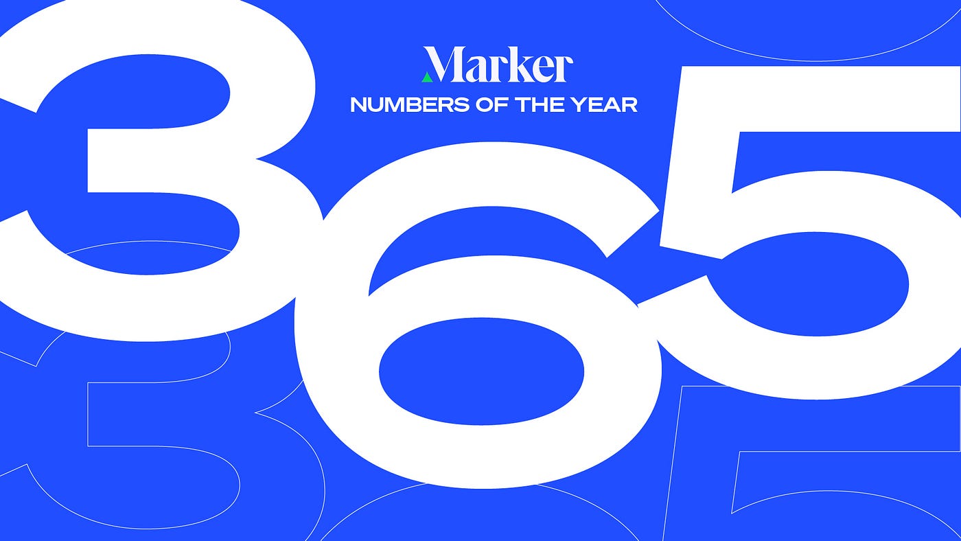 A graphic with the text “Marker Numbers of the Year” and the number “365” in giant block text below it.