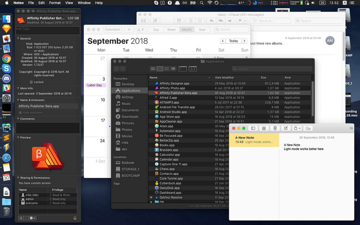 mojave dark mode requirements metal