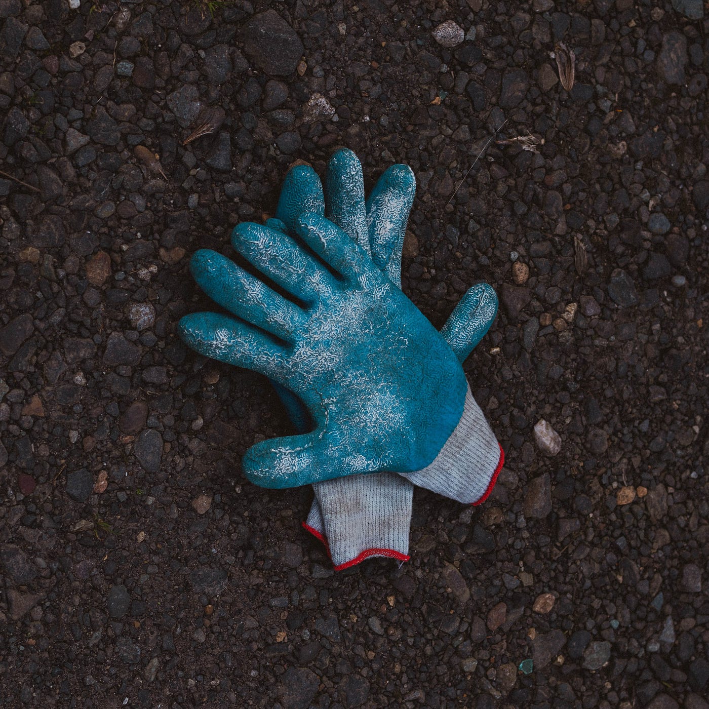 pair of blue gloves