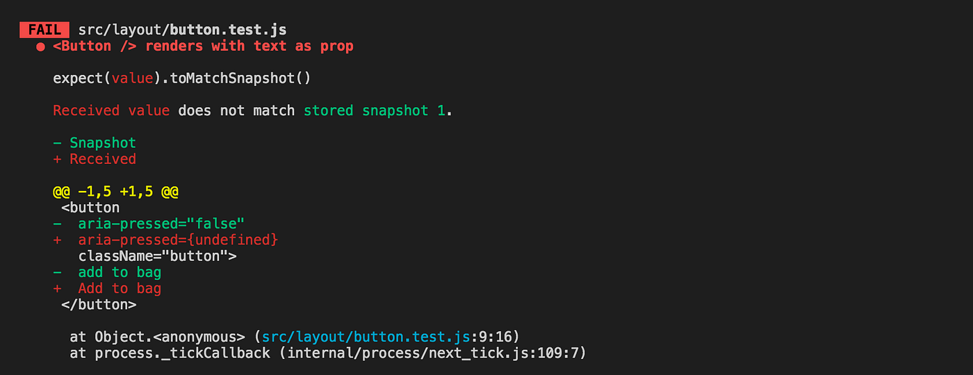 Snapshot testing React components with Jest by Luis Vieira Medium