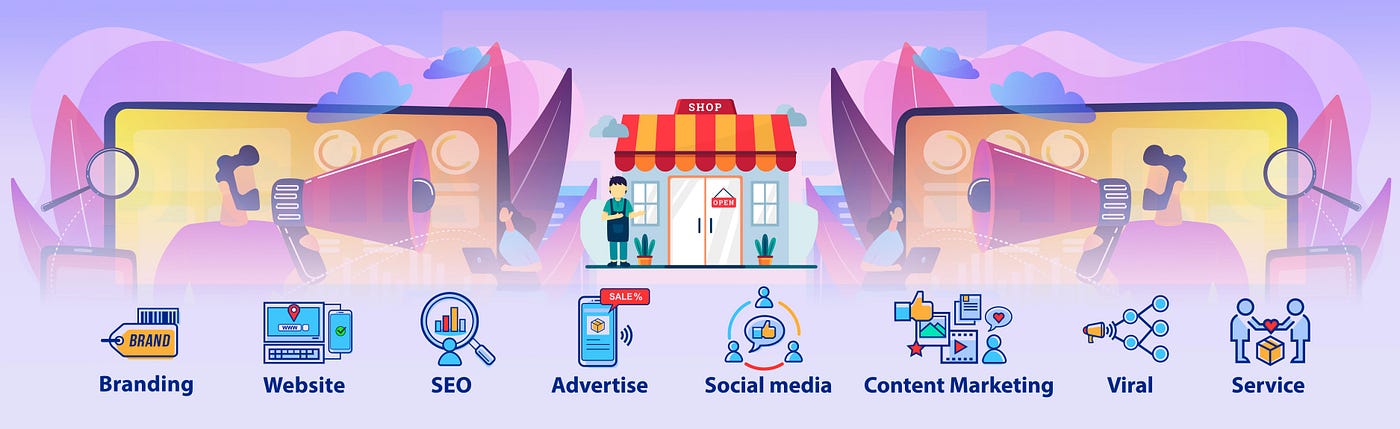 Illustration of Small business digital marketing campaigns