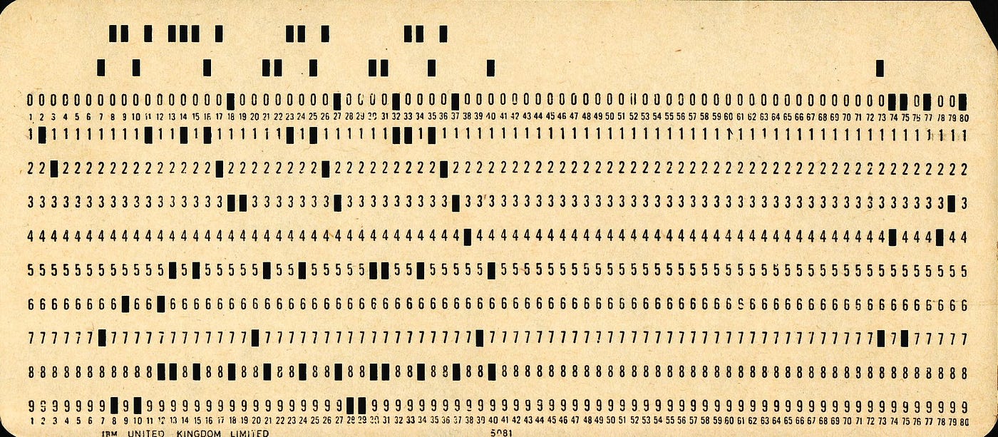 old computer punch card