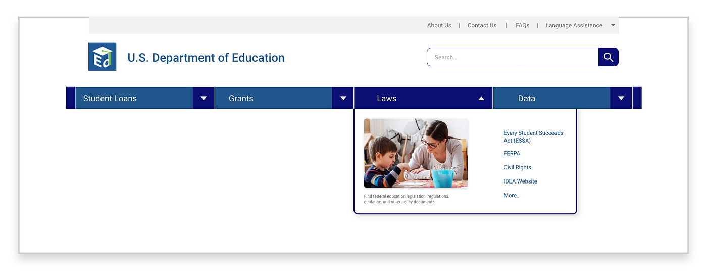 UI Case Study — Department of Education Site Redesign by Jake Nachlas
