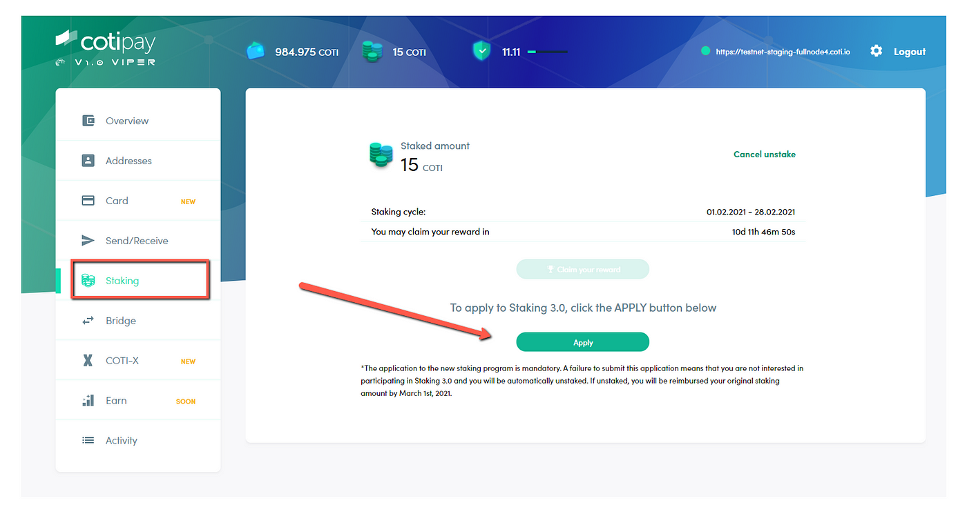 Staking 3.0 Application is Now Open | by COTI | COTI | Medium